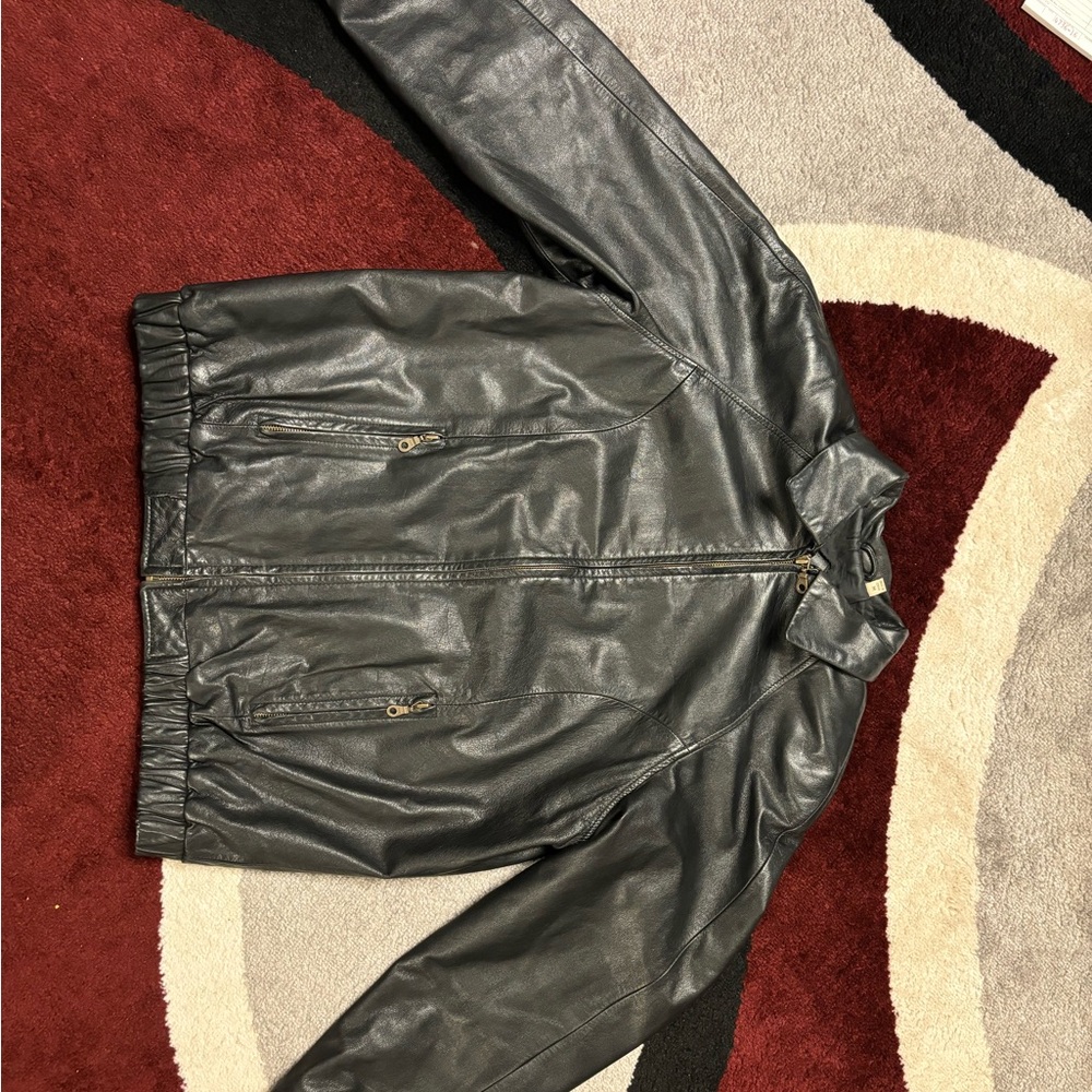 Vintage Men’s Preston and York Black Leather Jacket